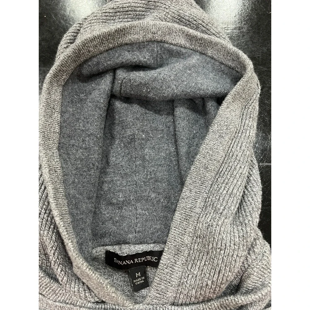 Banana Republic Cotton Wool Blend Sweater Mens Medium Hooded Pullover VGUC